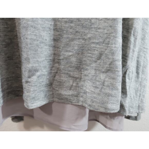 Umgee Gray Heathered Layered Hem Scoop Neck Medium Lightweight Soft Flowy - Picture 5 of 7